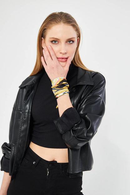 Patterned Pleated Scarf