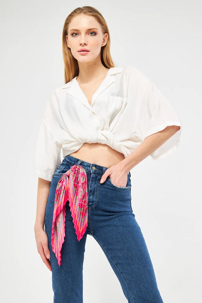 Patterned Pleated Scarf