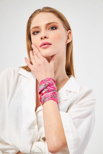 Patterned Pleated Scarf