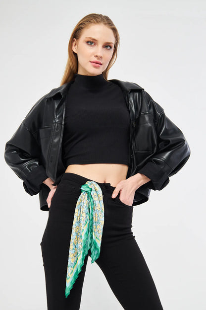 Patterned Pleated Scarf