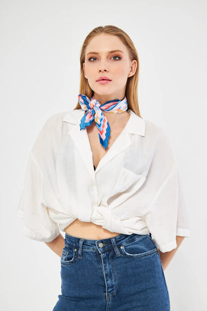 Patterned Pleated Scarf