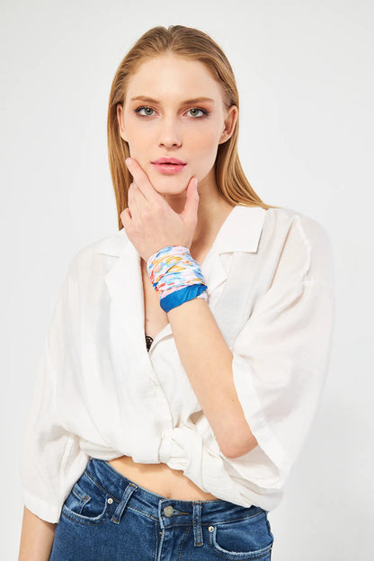 Patterned Pleated Scarf