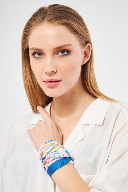 Patterned Pleated Scarf