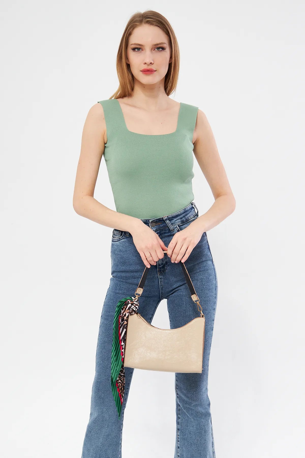 Patterned Pleated Scarf