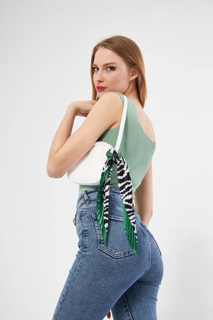 Patterned Pleated Scarf