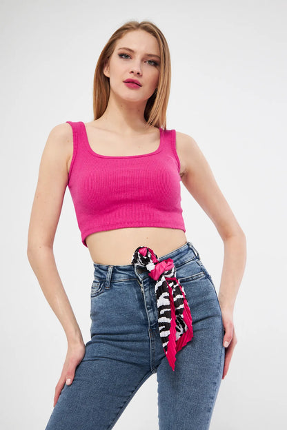 Patterned Pleated Scarf