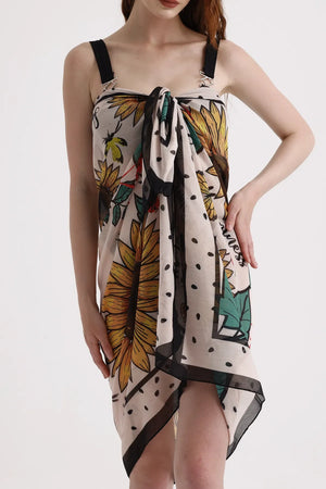 Günebakan Desenli Pareo - Plaj Için Hafif Desenli Pareo