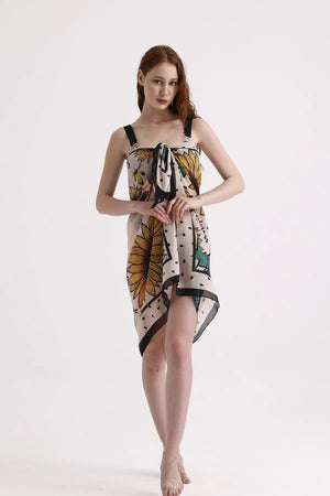 Günebakan Desenli Pareo - Plaj Için Hafif Desenli Pareo