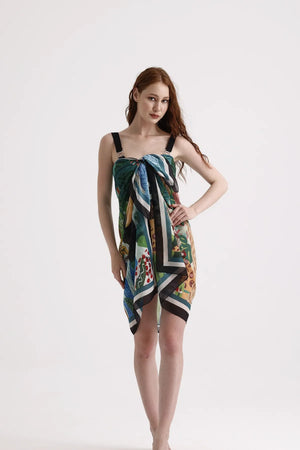 Yeşil Tropik Orman Desenli Pareo - Plaj Için Hafif Desenli Pareo