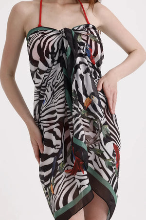 Zebra Desenli Pareo - Plaj Için Hafif Desenli Pareo