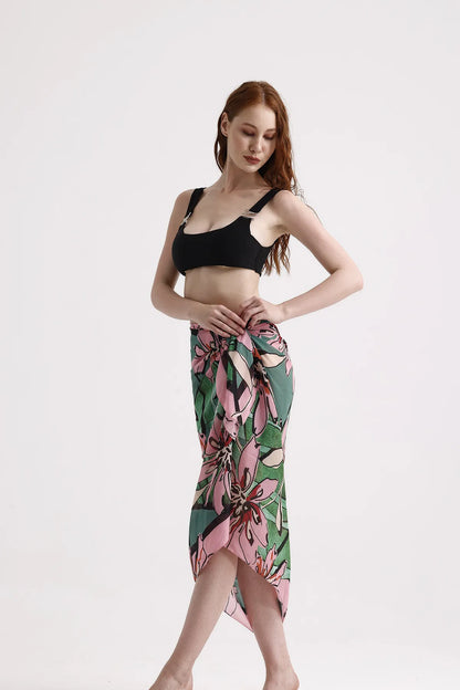 Dscarf Pareo with Floral Pattern