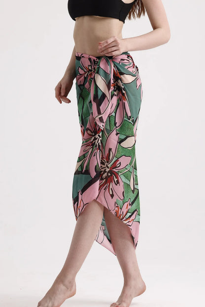 Dscarf Pareo with Floral Pattern