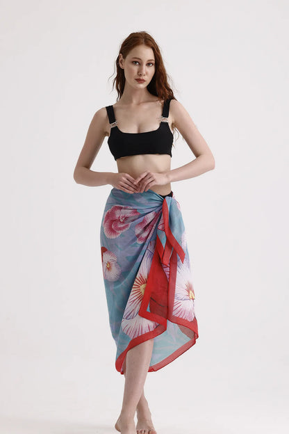 Dscarf Pareo with Floral Pattern