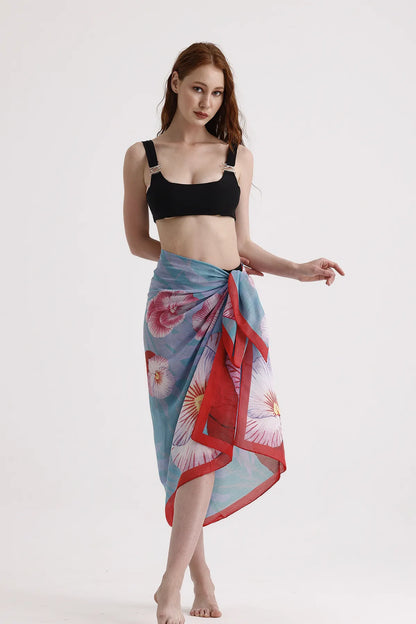 Dscarf Pareo with Floral Pattern