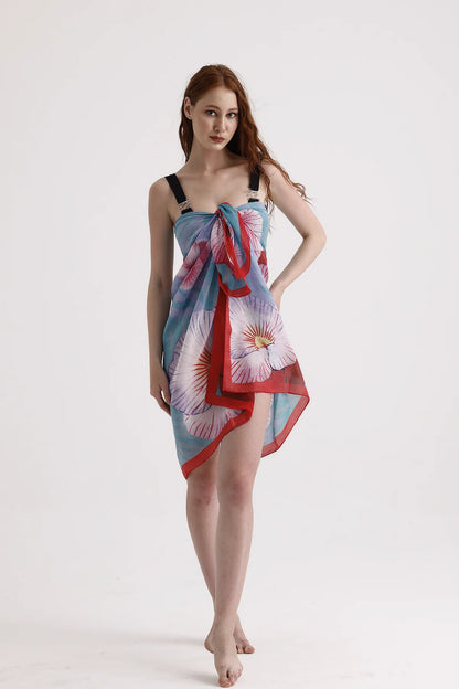 Dscarf Pareo with Floral Pattern