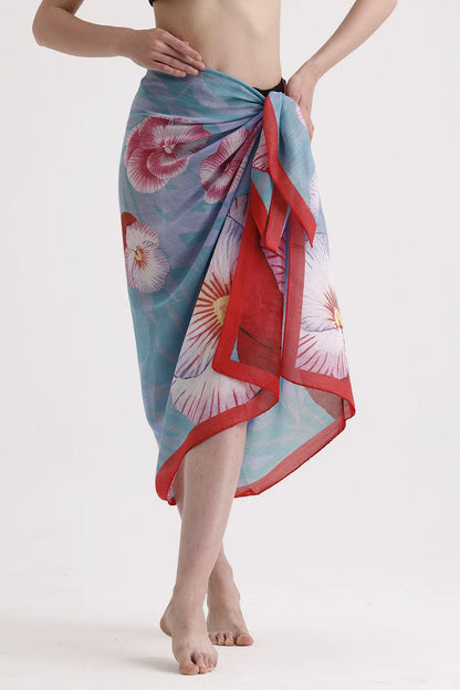 Dscarf Pareo with Floral Pattern
