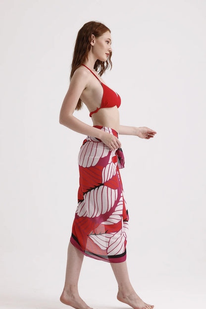 Dscarf Pareo with Floral Pattern