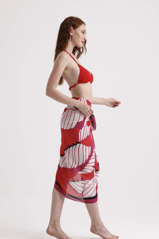 Dscarf Pareo with Floral Pattern