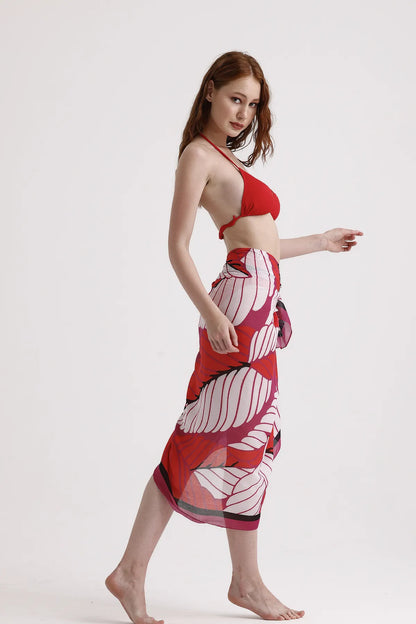 Dscarf Pareo with Floral Pattern