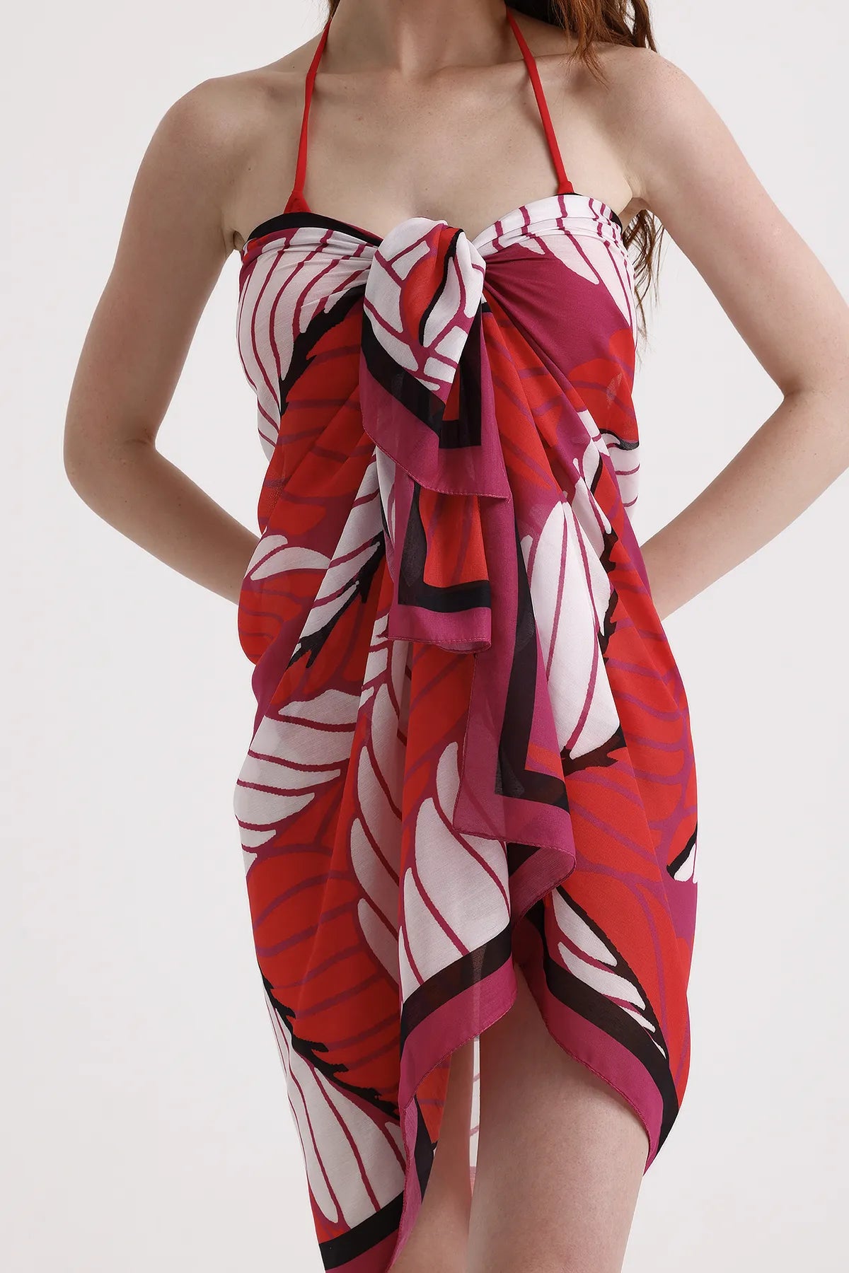 Dscarf Pareo with Floral Pattern