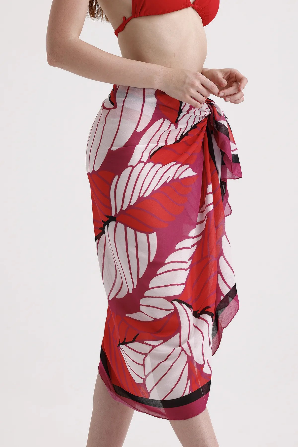 Dscarf Pareo with Floral Pattern