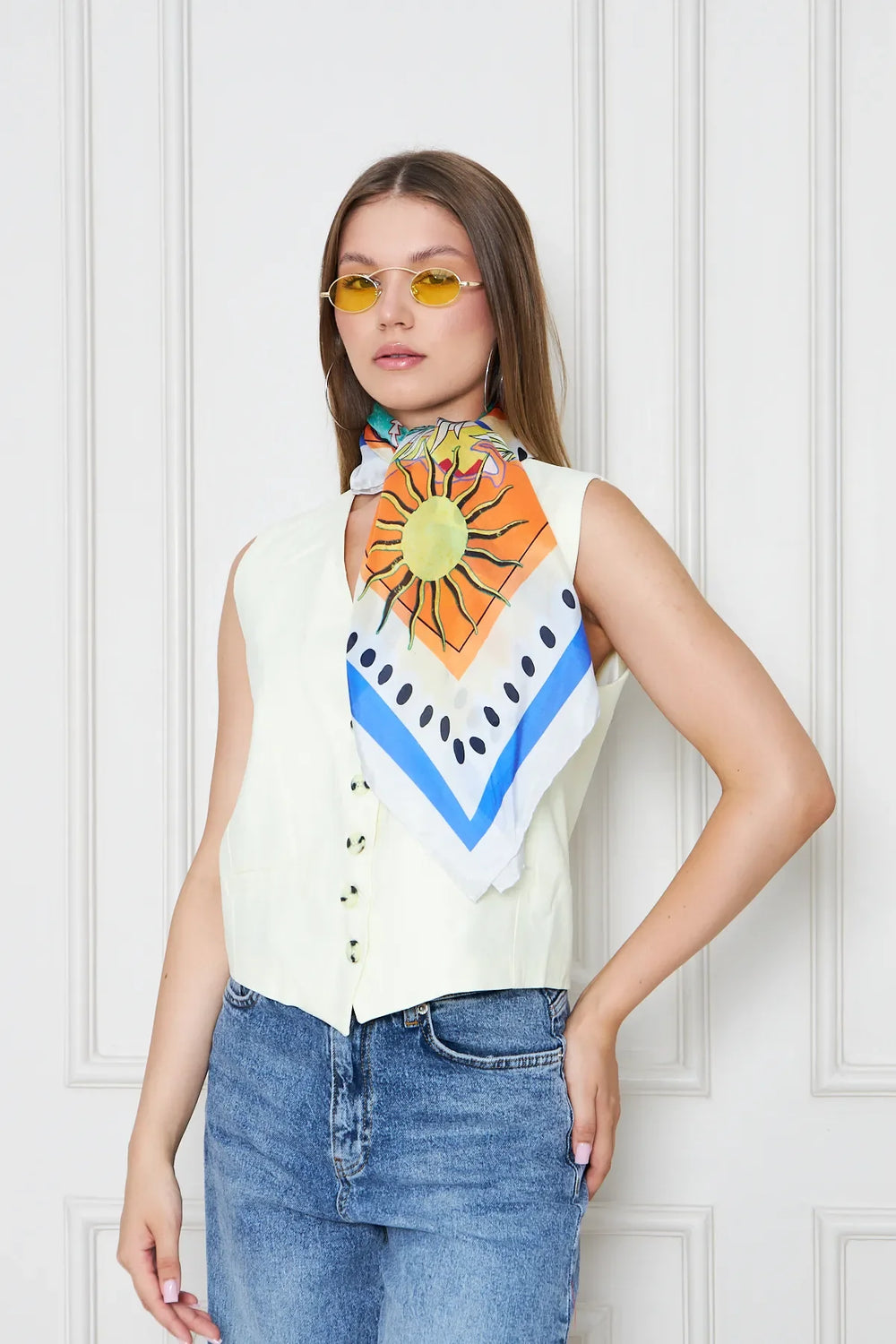 İpek Fular Eşarp - Kadın Fular Şık Kombinler Için