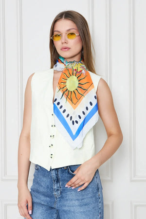 İpek Fular Eşarp - Kadın Fular Şık Kombinler Için