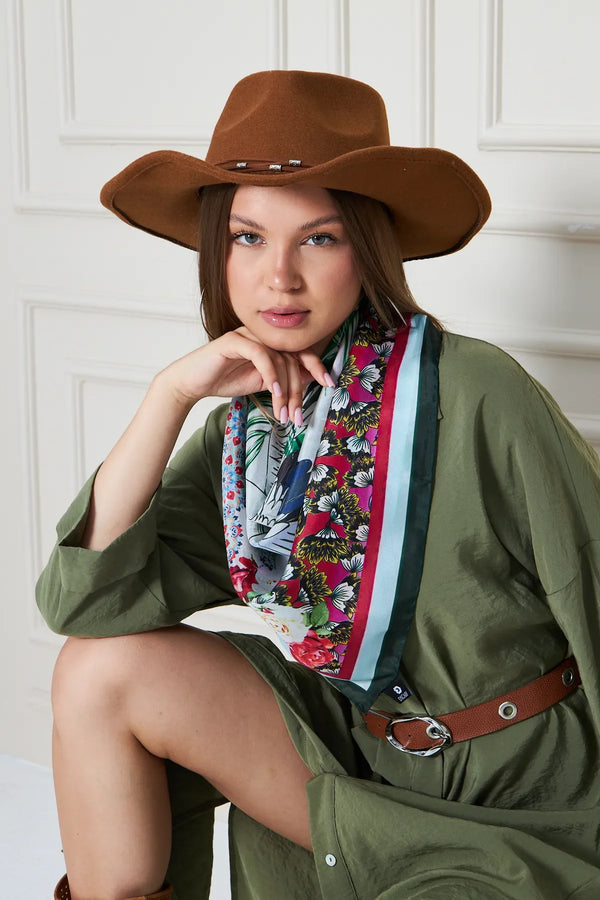 İpek Fular Eşarp - Kadın Fular Şık Kombinler Için