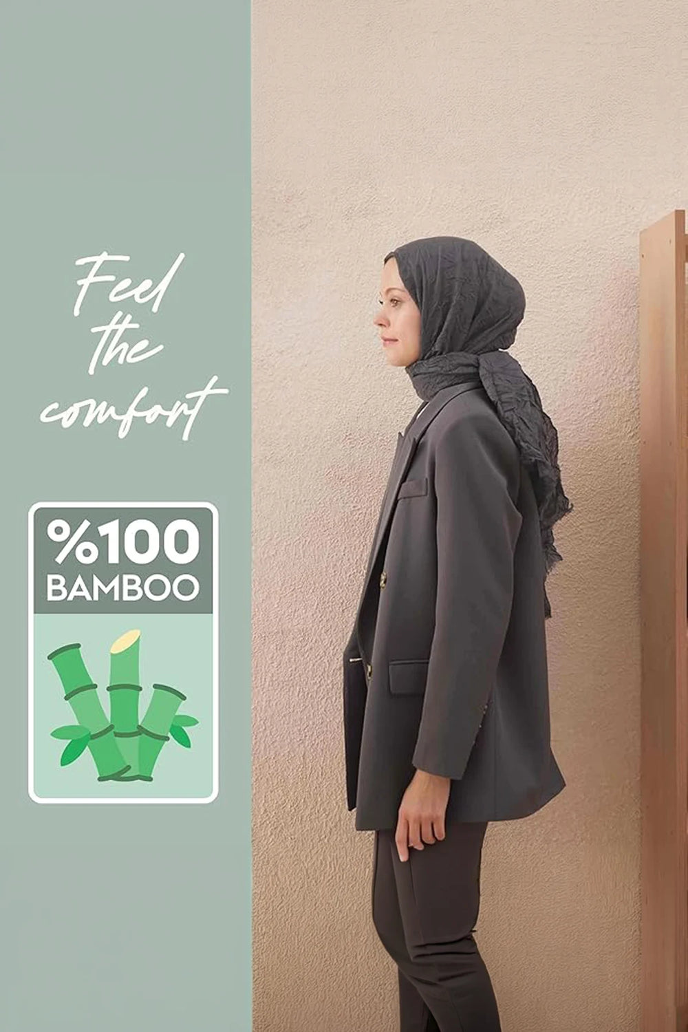 dscarf Wrinkle Long Scarf | Women Muslim Head Wraps Hijab | Soft Crinkle Scarf for Seasons | Solid Color Long Bambu Shawl
