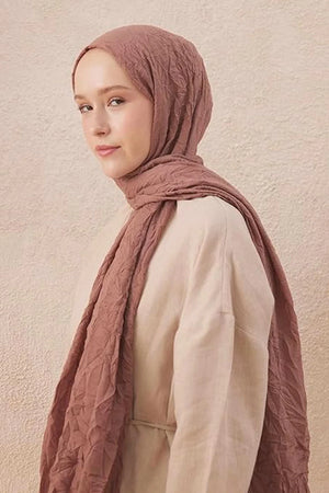 dscarf Wrinkle Long Scarf | Women Muslim Head Wraps Hijab | Soft Crinkle Scarf for Seasons | Solid Color Long Bambu Shawl