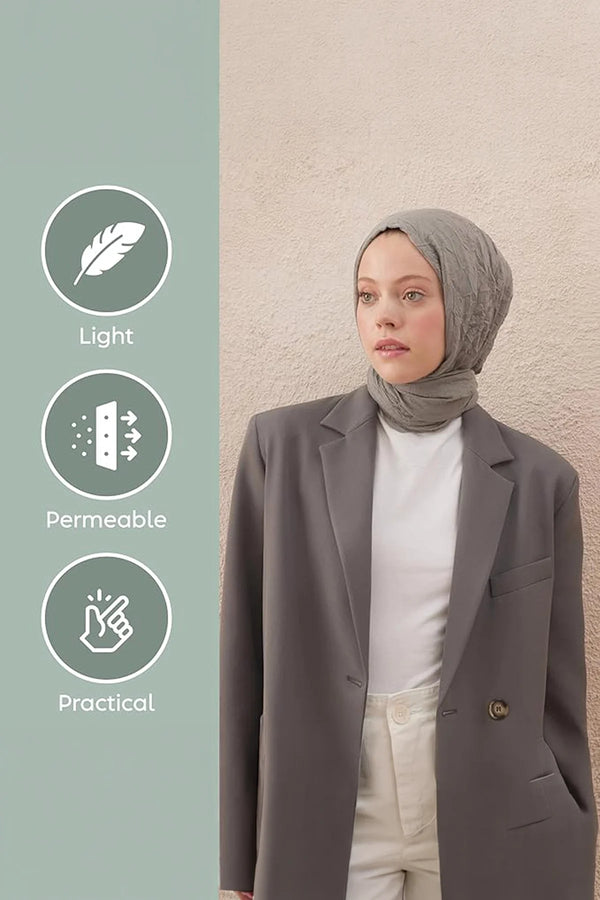 dscarf Wrinkle Long Scarf | Women Muslim Head Wraps Hijab | Soft Crinkle Scarf for Seasons | Solid Color Long Bambu Shawl