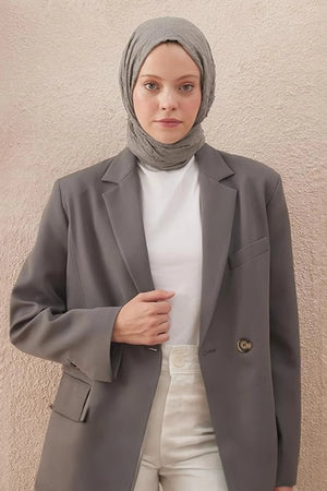 dscarf Wrinkle Long Scarf | Women Muslim Head Wraps Hijab | Soft Crinkle Scarf for Seasons | Solid Color Long Bambu Shawl