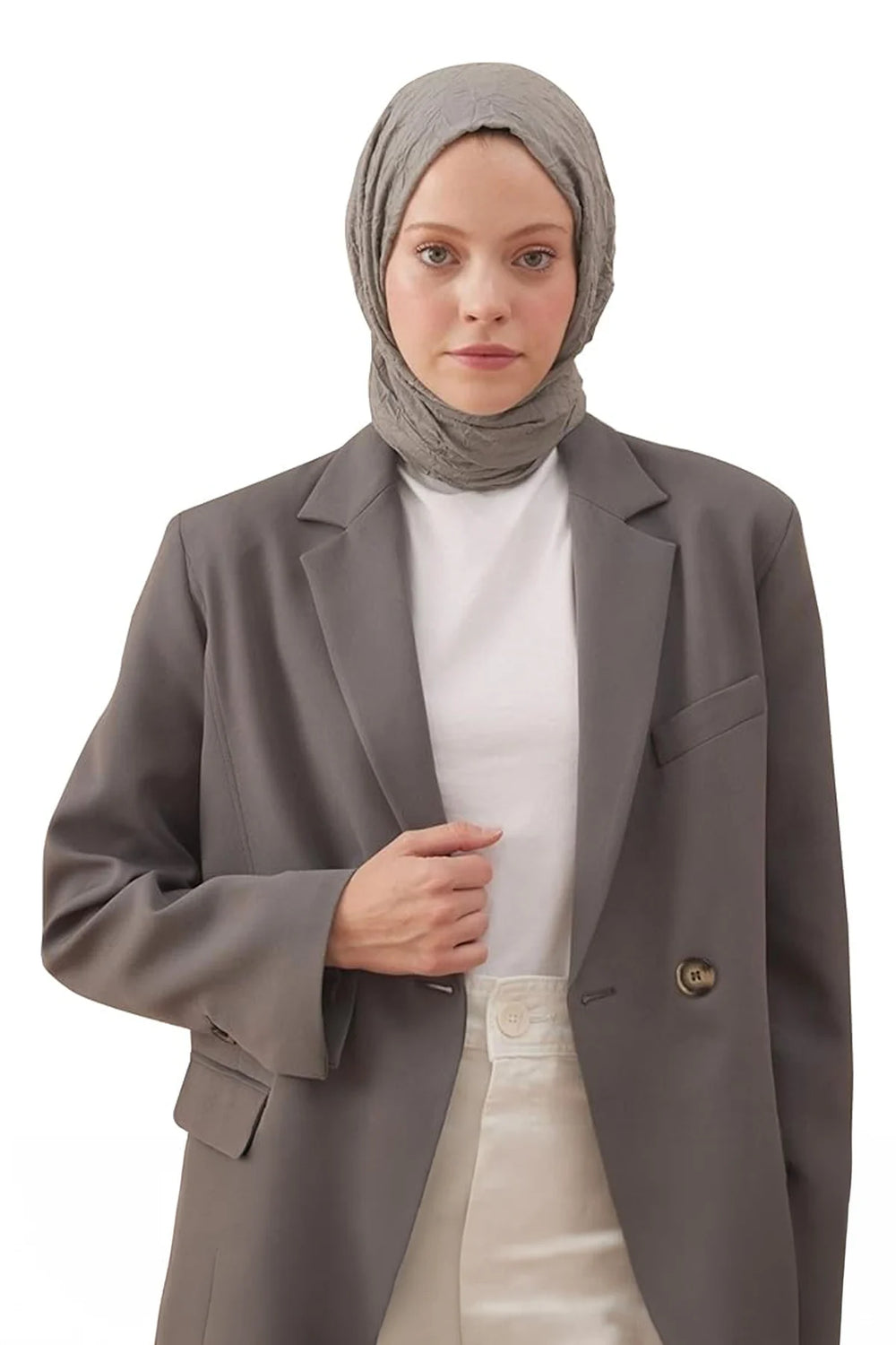 dscarf Wrinkle Long Scarf | Women Muslim Head Wraps Hijab | Soft Crinkle Scarf for Seasons | Solid Color Long Bambu Shawl