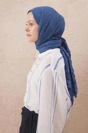 dscarf Wrinkle Long Scarf | Women Muslim Head Wraps Hijab | Soft Crinkle Scarf for Seasons | Solid Color Long Bambu Shawl