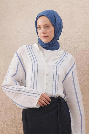 dscarf Wrinkle Long Scarf | Women Muslim Head Wraps Hijab | Soft Crinkle Scarf for Seasons | Solid Color Long Bambu Shawl