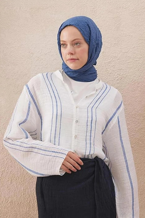 dscarf Wrinkle Long Scarf | Women Muslim Head Wraps Hijab | Soft Crinkle Scarf for Seasons | Solid Color Long Bambu Shawl