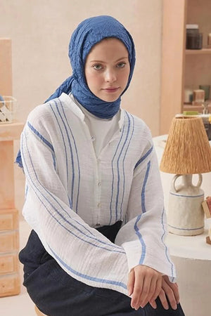 dscarf Wrinkle Long Scarf | Women Muslim Head Wraps Hijab | Soft Crinkle Scarf for Seasons | Solid Color Long Bambu Shawl