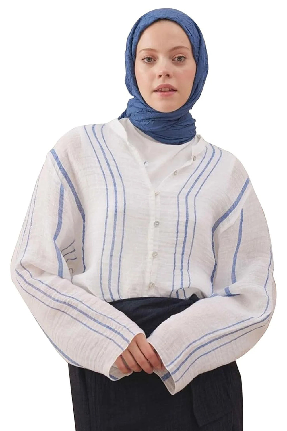 dscarf Wrinkle Long Scarf | Women Muslim Head Wraps Hijab | Soft Crinkle Scarf for Seasons | Solid Color Long Bambu Shawl