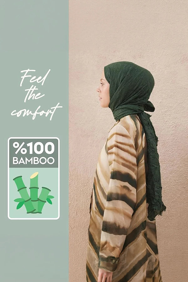 dscarf Wrinkle Long Scarf | Women Muslim Head Wraps Hijab | Soft Crinkle Scarf for Seasons | Solid Color Long Bambu Shawl