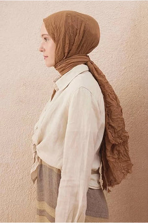 dscarf Wrinkle Long Scarf | Women Muslim Head Wraps Hijab | Soft Crinkle Scarf for Seasons | Solid Color Long Bambu Shawl
