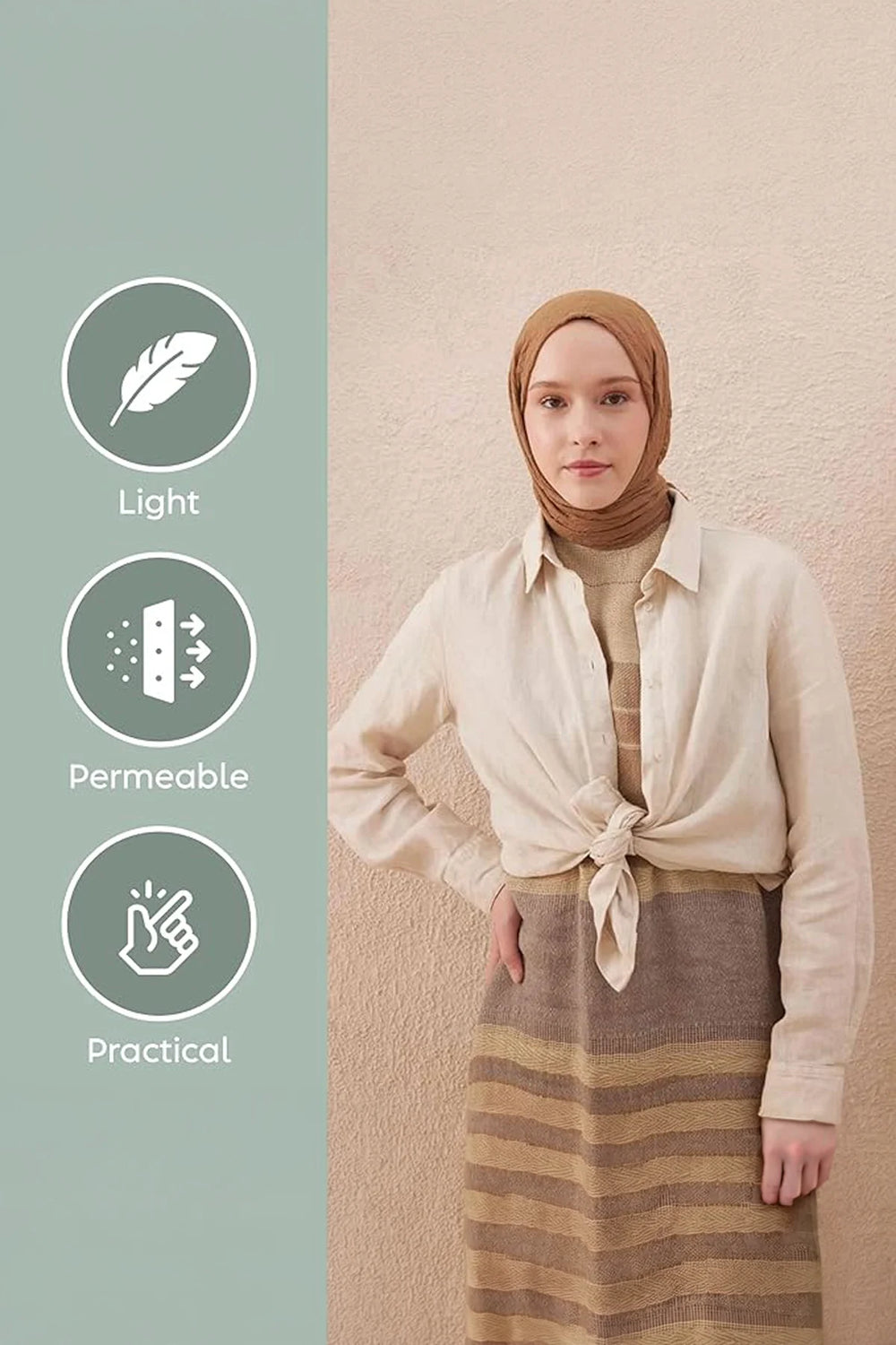 dscarf Wrinkle Long Scarf | Women Muslim Head Wraps Hijab | Soft Crinkle Scarf for Seasons | Solid Color Long Bambu Shawl