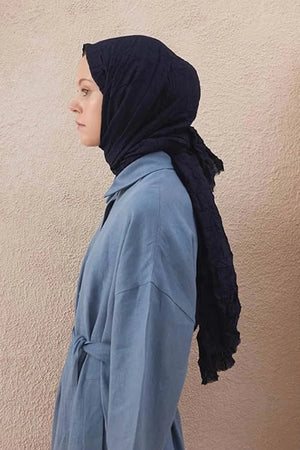 dscarf Wrinkle Long Scarf | Women Muslim Head Wraps Hijab | Soft Crinkle Scarf for Seasons | Solid Color Long Bambu Shawl